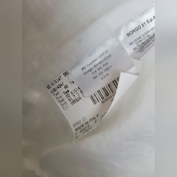 Giorgio Armani Black Label White Cotton Blazer Suit Jacket Lined Designer EU 48 - Picture 16 of 16